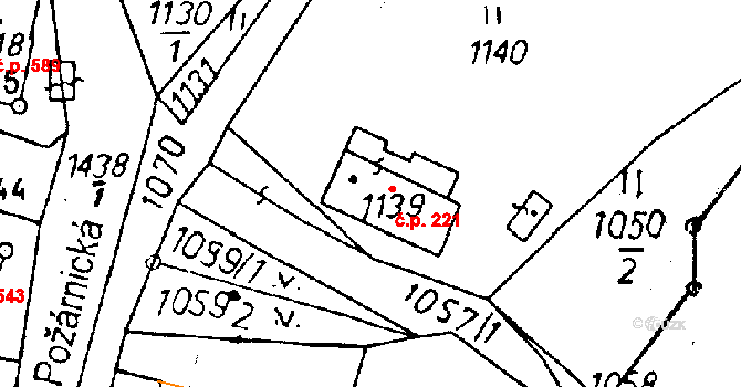 Rychnov u Jablonce nad Nisou 221 na parcele st. 1139 v KÚ Rychnov u Jablonce nad Nisou, Katastrální mapa