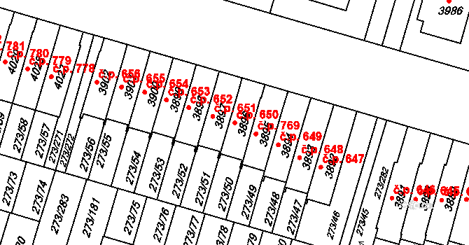 Střední Předměstí 650, Trutnov na parcele st. 3896 v KÚ Trutnov, Katastrální mapa