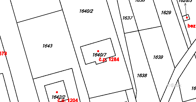 Kylešovice 1284, Opava na parcele st. 1640/7 v KÚ Kylešovice, Katastrální mapa