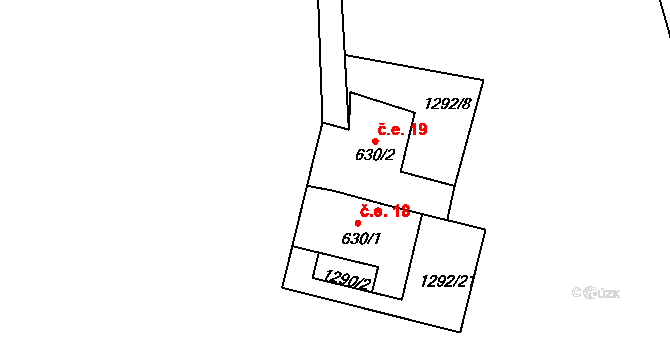 Suchá 19, Jáchymov na parcele st. 630/2 v KÚ Jáchymov, Katastrální mapa