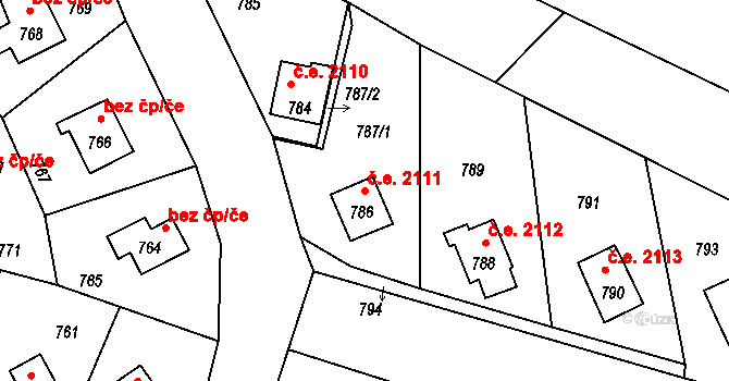 Dolní Těrlicko 2111, Těrlicko na parcele st. 786 v KÚ Dolní Těrlicko, Katastrální mapa