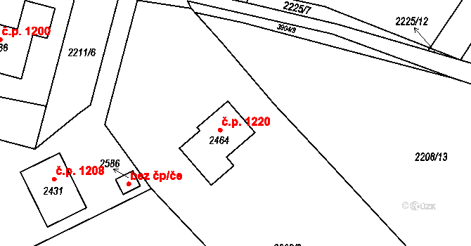 Trhové Sviny 1220 na parcele st. 2464 v KÚ Trhové Sviny, Katastrální mapa