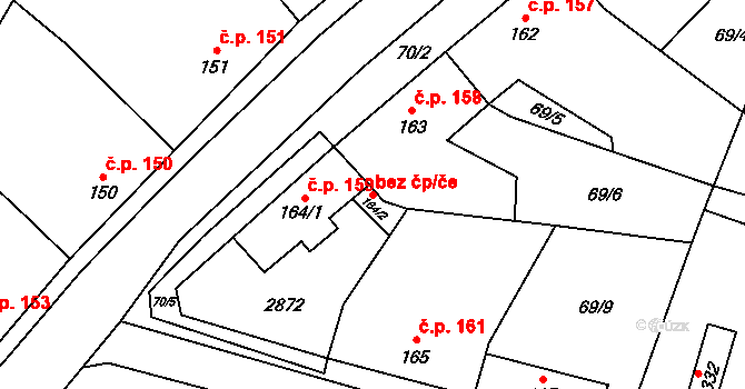 Plavsko 38302411 na parcele st. 164/2 v KÚ Plavsko, Katastrální mapa