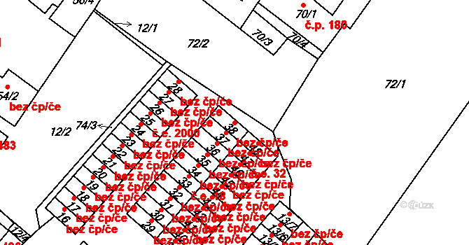 Teplice 39158411 na parcele st. 38 v KÚ Sobědruhy, Katastrální mapa