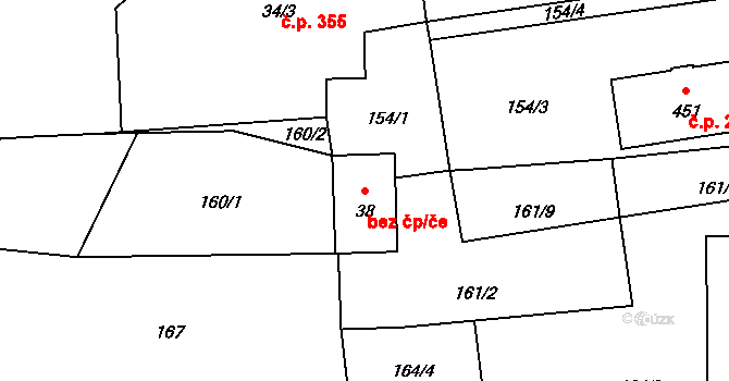 Čechtice 39326411 na parcele st. 38 v KÚ Čechtice, Katastrální mapa