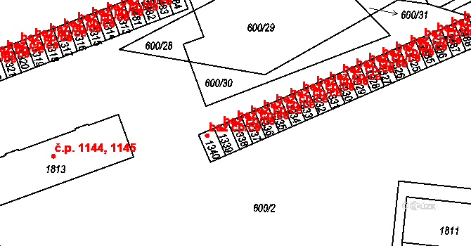 Vlašim 39393411 na parcele st. 1338 v KÚ Vlašim, Katastrální mapa