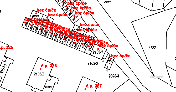 Jablůnka 39523411 na parcele st. 2102 v KÚ Jablůnka, Katastrální mapa