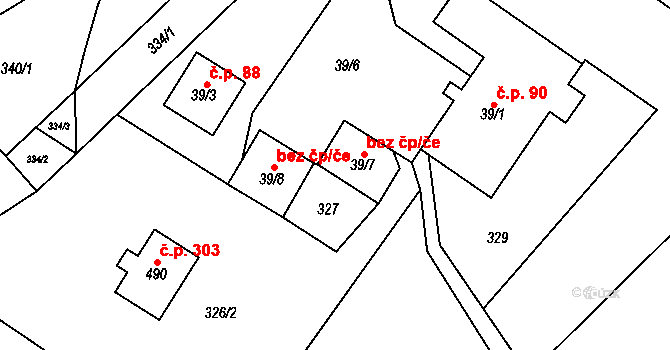 Bělá pod Pradědem 41935411 na parcele st. 39/7 v KÚ Adolfovice, Katastrální mapa