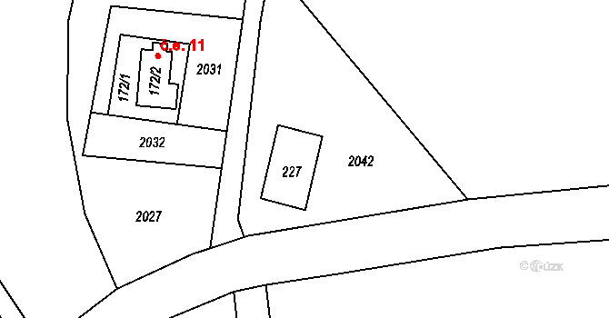 Králíky 42114411 na parcele st. 227 v KÚ Horní Lipka, Katastrální mapa