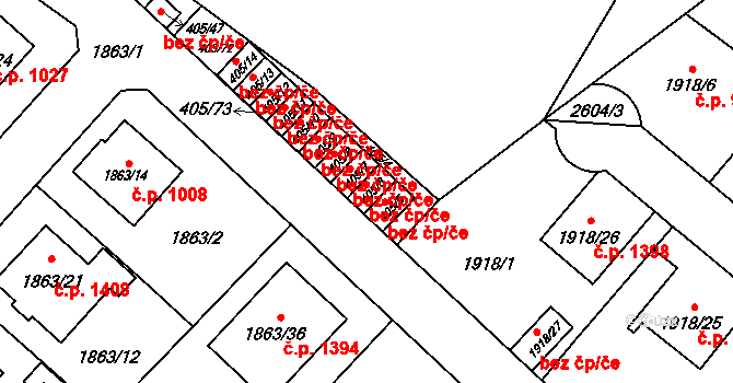 Praha 42195411 na parcele st. 405/6 v KÚ Radotín, Katastrální mapa