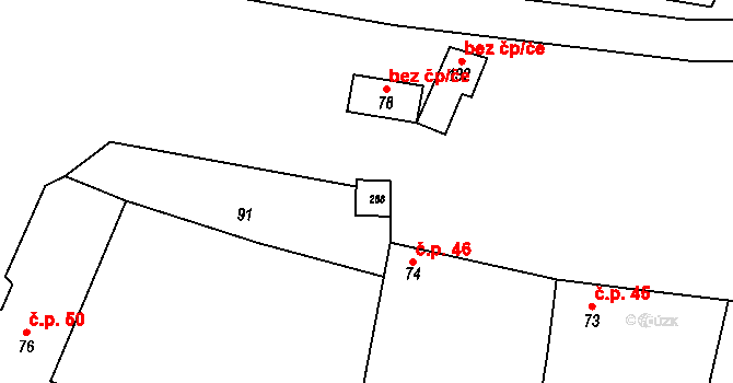 Budišov 44116411 na parcele st. 288 v KÚ Budišov, Katastrální mapa