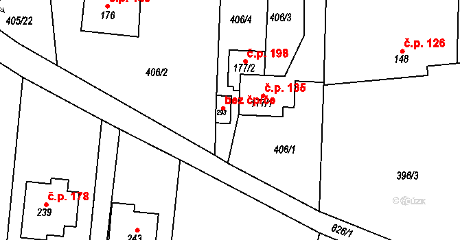 Kopřivnice 44814411 na parcele st. 293 v KÚ Mniší, Katastrální mapa