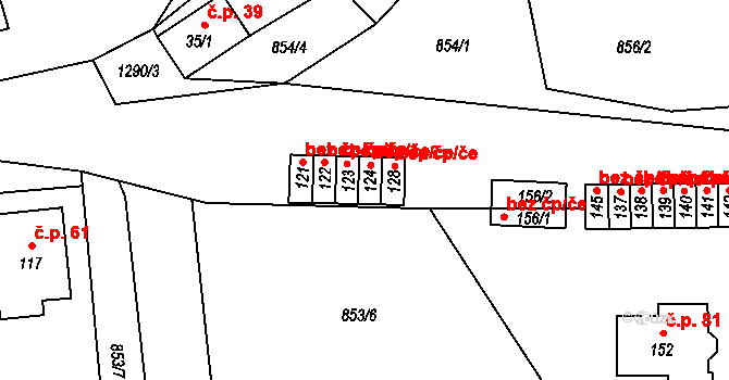 Nebahovy 46147411 na parcele st. 124 v KÚ Nebahovy, Katastrální mapa