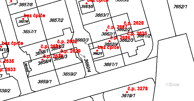 Frýdek-Místek 46448411 na parcele st. 3662/5 v KÚ Frýdek, Katastrální mapa