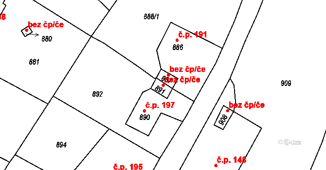 Zaječov 46981411 na parcele st. 891 v KÚ Zaječov, Katastrální mapa