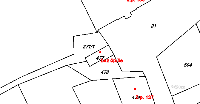 Rybniště 48323411 na parcele st. 477 v KÚ Rybniště, Katastrální mapa