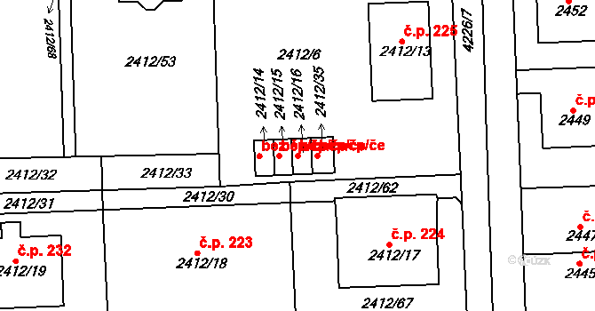 Jaroměř 48517411 na parcele st. 2412/16 v KÚ Jaroměř, Katastrální mapa