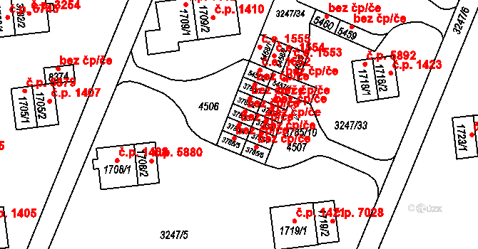Zlín 49524411 na parcele st. 3785/4 v KÚ Zlín, Katastrální mapa