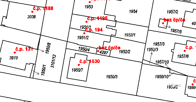Čelákovice 49599411 na parcele st. 4297 v KÚ Čelákovice, Katastrální mapa