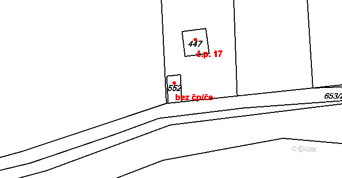 Třebotov 50524411 na parcele st. 552 v KÚ Třebotov, Katastrální mapa