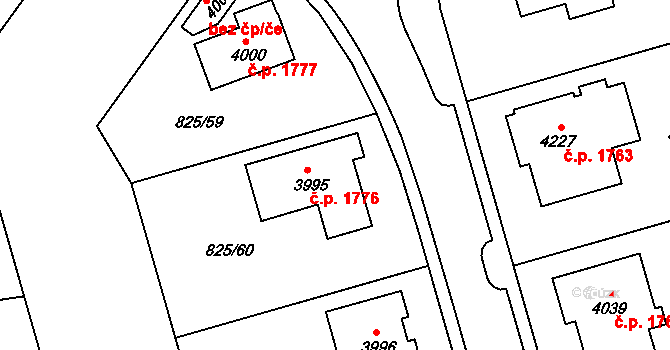 Humpolec 1776 na parcele st. 3995 v KÚ Humpolec, Katastrální mapa