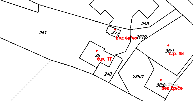 Kerhartice 17, Česká Kamenice na parcele st. 35 v KÚ Kerhartice, Katastrální mapa