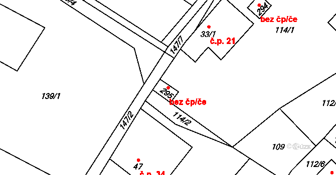 Kyškovice 54227411 na parcele st. 295 v KÚ Kyškovice, Katastrální mapa