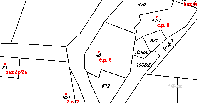Chlum 6, Jistebnice na parcele st. 48 v KÚ Chlum u Jistebnice, Katastrální mapa