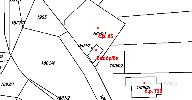 Vinařice 78855411 na parcele st. 1904/2 v KÚ Vinařice u Kladna, Katastrální mapa