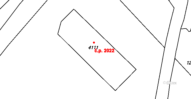 Čáslav-Nové Město 2022, Čáslav na parcele st. 4111 v KÚ Čáslav, Katastrální mapa