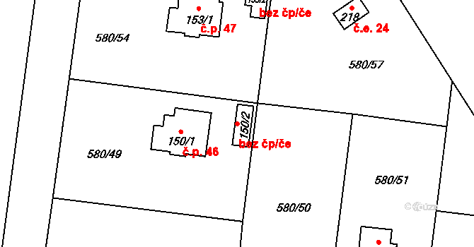 Přeštice 88694411 na parcele st. 150/2 v KÚ Žerovice, Katastrální mapa