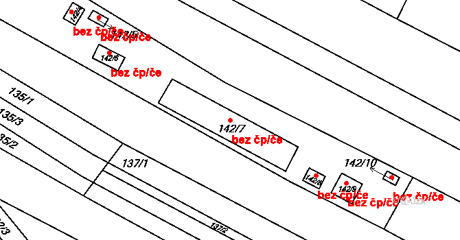 Svatobořice-Mistřín 95903411 na parcele st. 142/7 v KÚ Svatobořice, Katastrální mapa