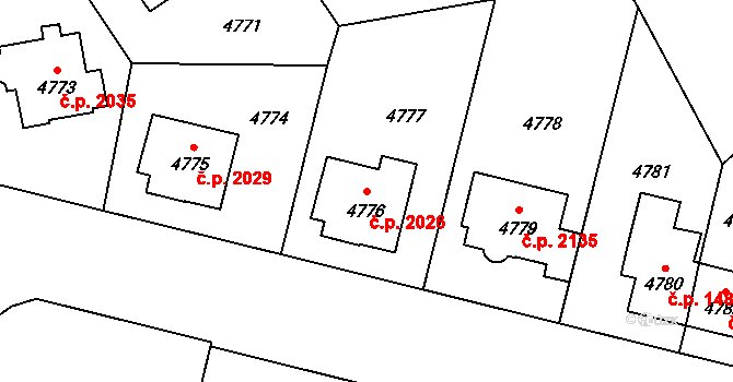 Přerov I-Město 2026, Přerov na parcele st. 4776 v KÚ Přerov, Katastrální mapa