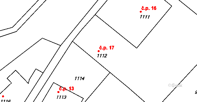 Maxovna 17, Malešov na parcele st. 1112 v KÚ Malešov, Katastrální mapa