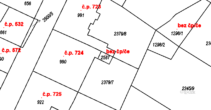 Pacov 120594412 na parcele st. 2587 v KÚ Pacov, Katastrální mapa