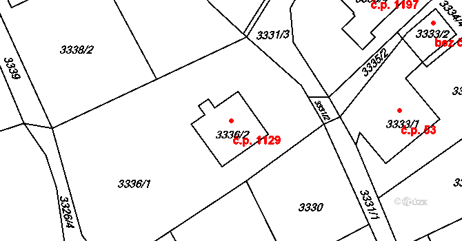 Bystřice 1129 na parcele st. 3336/2 v KÚ Bystřice nad Olší, Katastrální mapa