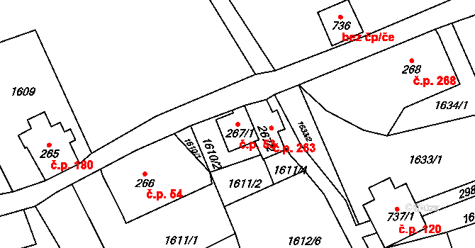 Dolní Rokytnice 53, Rokytnice nad Jizerou na parcele st. 267/1 v KÚ Dolní Rokytnice, Katastrální mapa