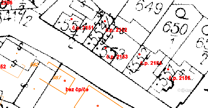 Podlusky 2153, Roudnice nad Labem na parcele st. 553 v KÚ Podlusky, Katastrální mapa