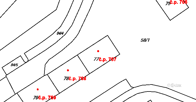 Lutyně 767, Orlová na parcele st. 77 v KÚ Horní Lutyně, Katastrální mapa