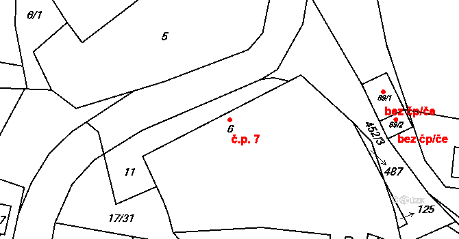 Lešov 7, Pelhřimov na parcele st. 6 v KÚ Lešov, Katastrální mapa