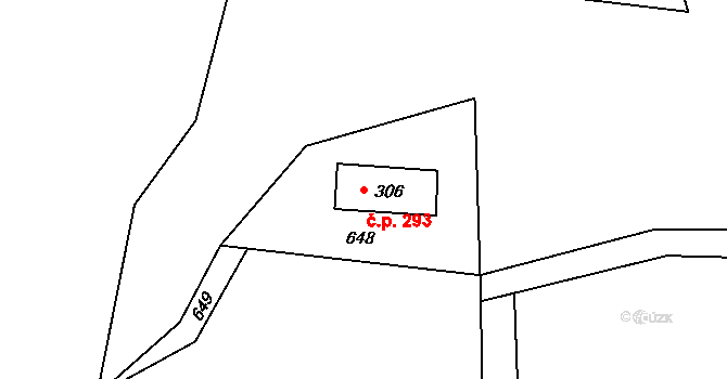 Dolní Město 293 na parcele st. 306 v KÚ Dolní Město, Katastrální mapa