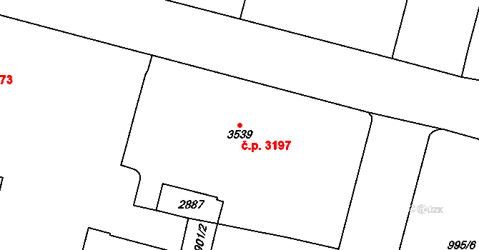 Jablonec nad Nisou 3197 na parcele st. 3539 v KÚ Jablonec nad Nisou, Katastrální mapa