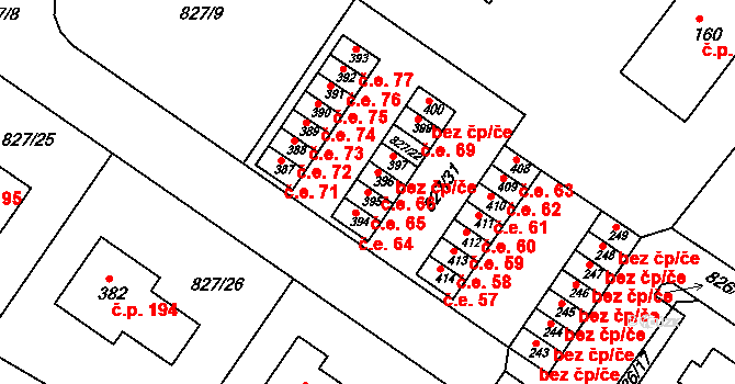 Božejov 65 na parcele st. 395 v KÚ Božejov, Katastrální mapa