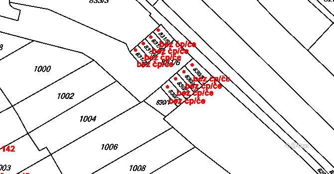Rousínov 205 na parcele st. 830/2 v KÚ Rousínov u Vyškova, Katastrální mapa