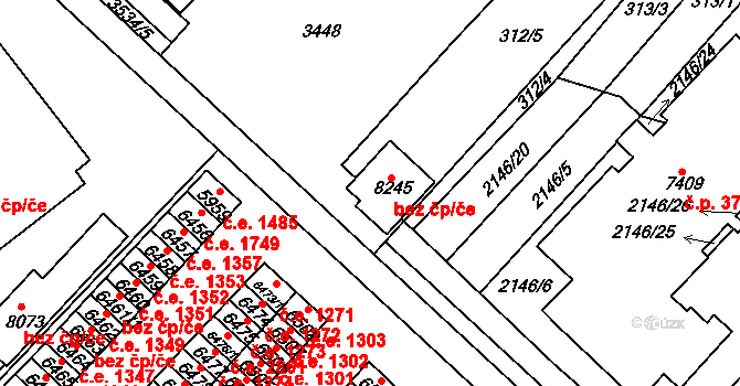 Hodonín 38901412 na parcele st. 8245 v KÚ Hodonín, Katastrální mapa