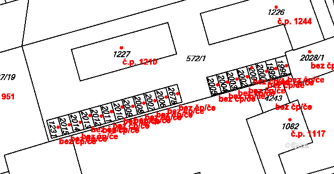 Blansko 1052 na parcele st. 2678 v KÚ Blansko, Katastrální mapa