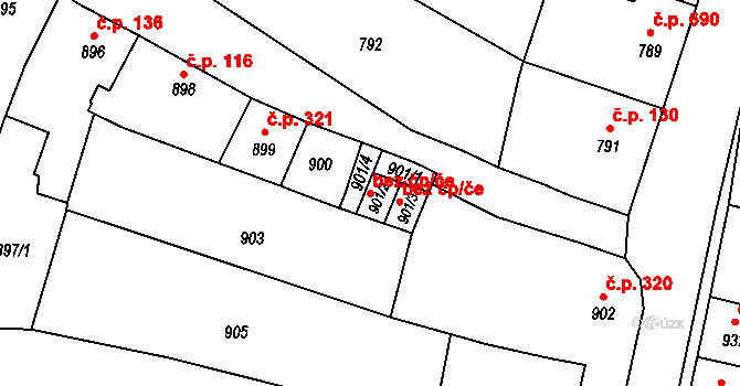Koryčany 47695412 na parcele st. 901/2 v KÚ Koryčany, Katastrální mapa