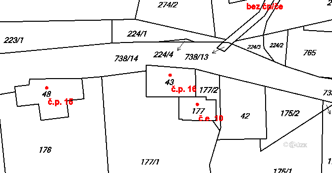 Herbortice 16, Cotkytle na parcele st. 43 v KÚ Herbortice, Katastrální mapa