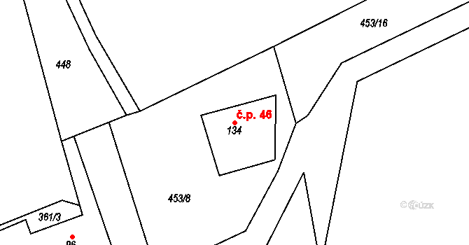 Mrzkovice 46, Světlá nad Sázavou na parcele st. 134 v KÚ Mrzkovice, Katastrální mapa
