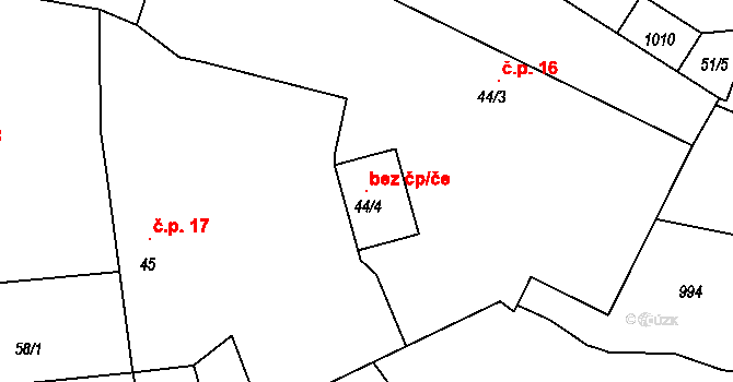 Hoštice 105768413 na parcele st. 44/4 v KÚ Hoštice u Volyně, Katastrální mapa